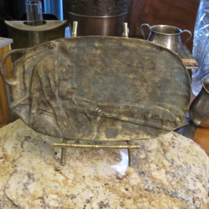Bronze Shepherd Girl Calling Card Tray