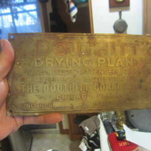 Douthitt Engineering Company Plaque Sign, Tag, Industrial Salvage