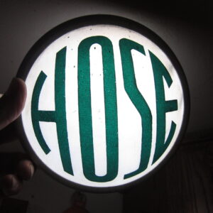 1930's Machine Age Flush Mount Illuminated Theater Auditorium Fire Hose Wall Light Fixture