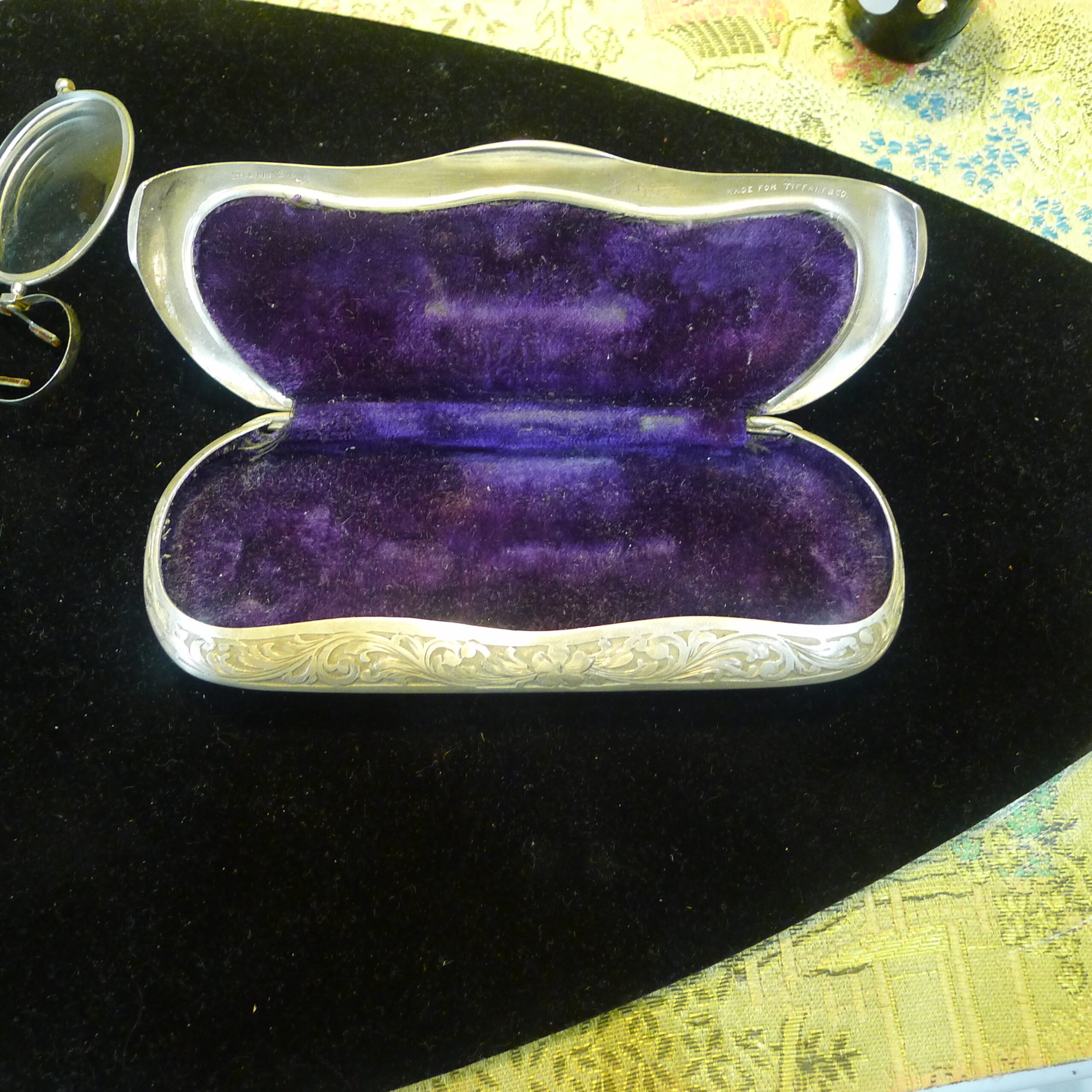 Antique Tiffany & Co. Sterling Silver Eyeglass Case W/ Spectacles,