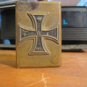 WW1 Iron Cross Brass Matchbox Holder